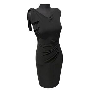 Lauren Ralph Lauren Lined Cocktail Dress Shoulder Bow Detail Size 6